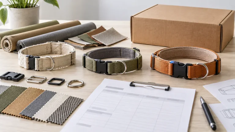 Custom pet product prototypes and revision samples prepared for cost review