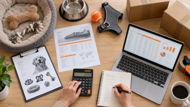 Pet product landed cost calculation with cartons freight and duties