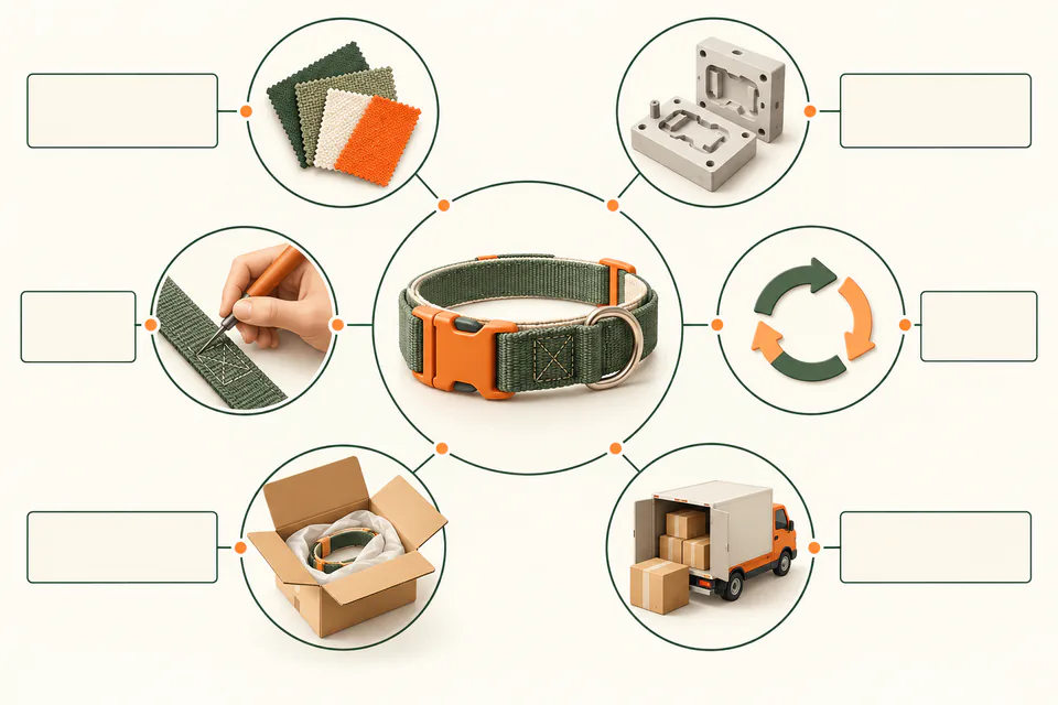 Pet product sample cost components including materials tooling revisions and courier