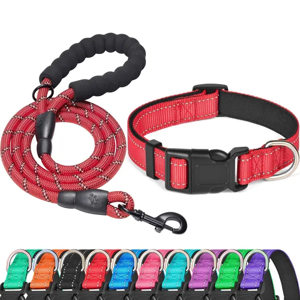 8-Strand Braided Rope Leash Set, red - Petlland private label sourcing