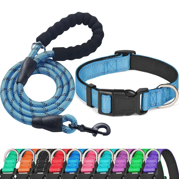 8-Strand Braided Rope Leash Set, light blue - Petlland private label sourcing
