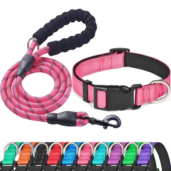 8-Strand Braided Rope Leash Set, pink - Petlland private label sourcing