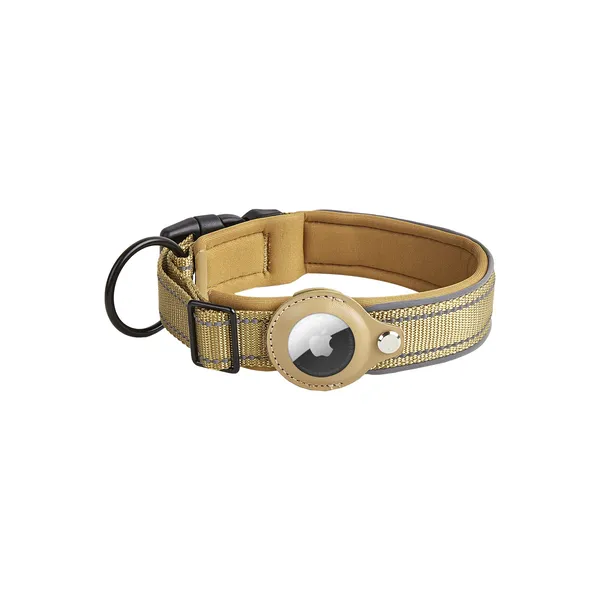 AirTag Holder Collar, khaki - Petlland private label sourcing