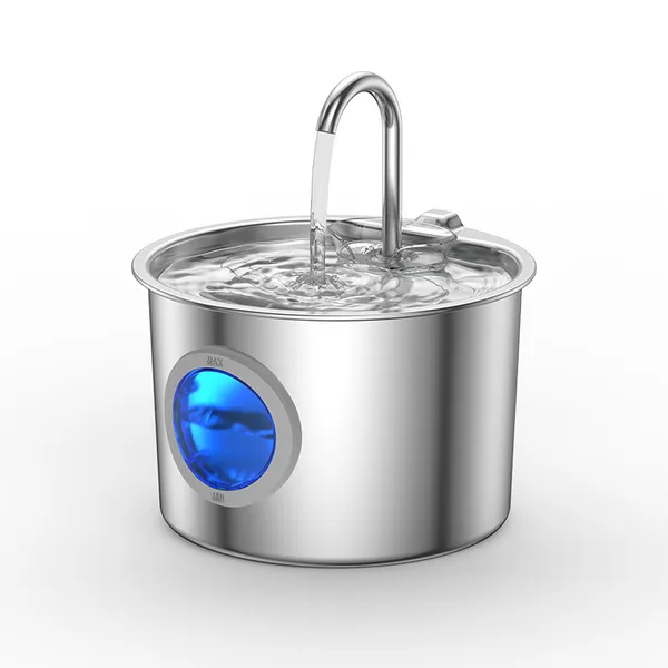 Automatic Cat Water Fountain, blue LED window - Petlland private label sourcing