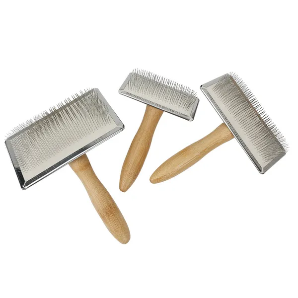 Bamboo and stainless steel Bamboo Eco Bristle Brush - Petlland private label sourcing