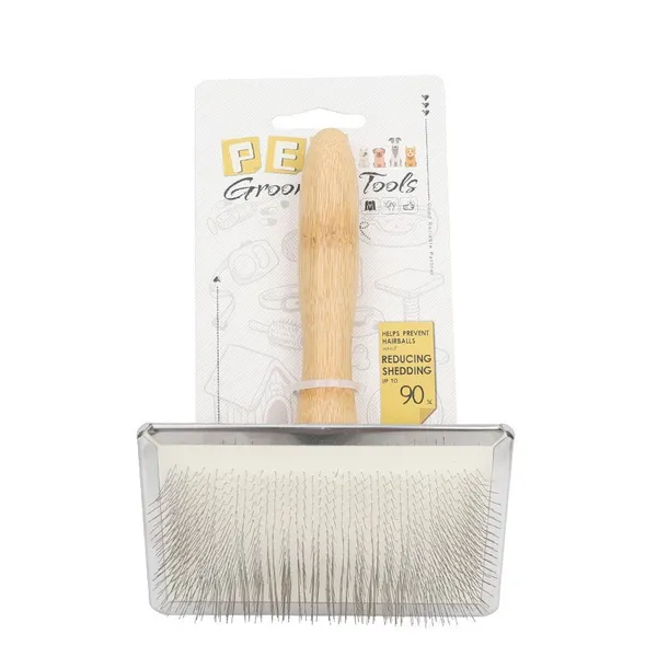 Bamboo Eco Bristle Brush, blister pack detail - Petlland private label sourcing