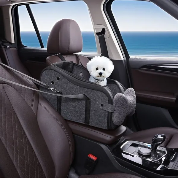 Car Console & Travel Pet Bed, fitted in a car - Petlland private label sourcing