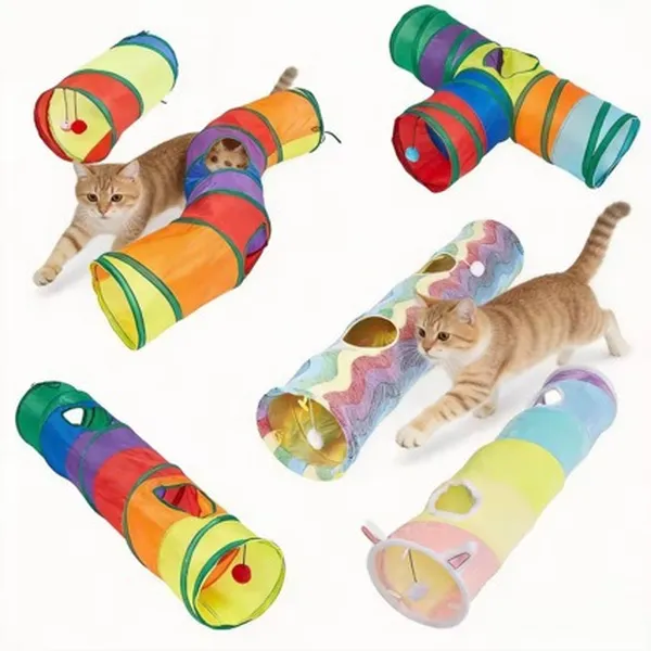 Polyester and steel wire Cat Tunnel & Play-Sleep Bed - Petlland private label sourcing