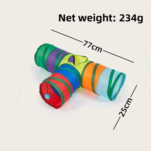 Cat Tunnel & Play-Sleep Bed, three-way tunnel dimensions - Petlland private label sourcing