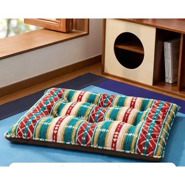 Chew-Resistant Waterproof Bed, aztec print - Petlland private label sourcing