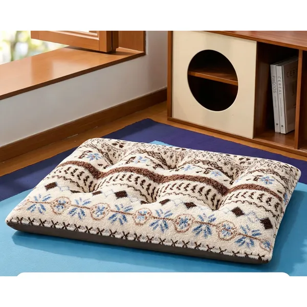 Chew-Resistant Waterproof Bed, floral print - Petlland private label sourcing
