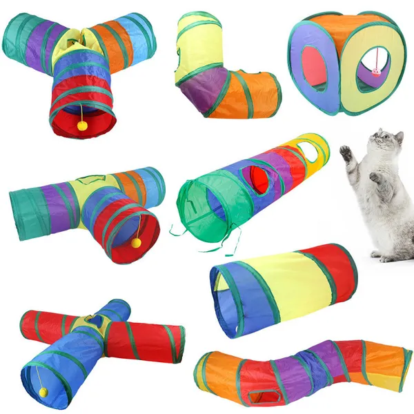 Polyester with spring steel frame Collapsible Cat Tunnel - Petlland private label sourcing