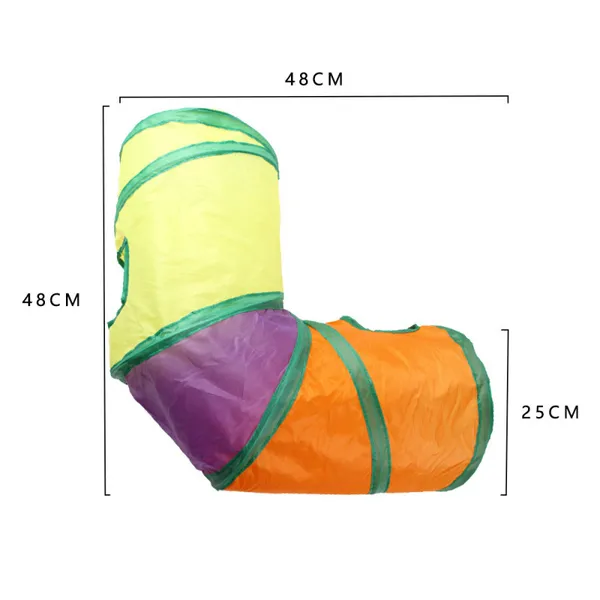 Collapsible Cat Tunnel, l shape with size - Petlland private label sourcing