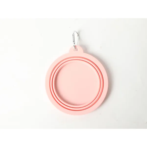 Collapsible Silicone Travel Bowl, pink - Petlland private label sourcing