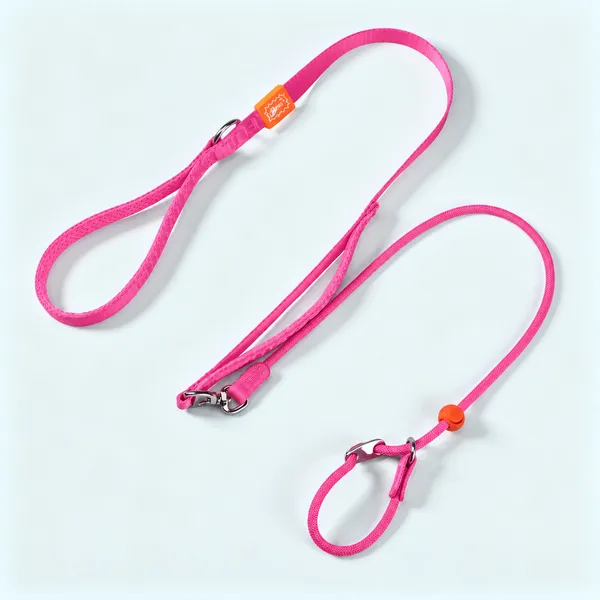 Colorful Round Nylon Leash, pink - Petlland private label sourcing