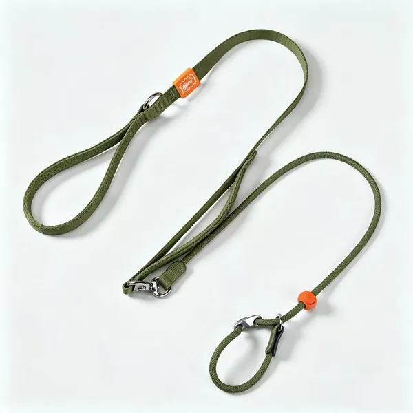 Colorful Round Nylon Leash, olive - Petlland private label sourcing