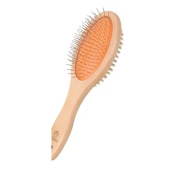 Bamboo and stainless steel Double-Sided Cushion Massage Brush - Petlland private label sourcing