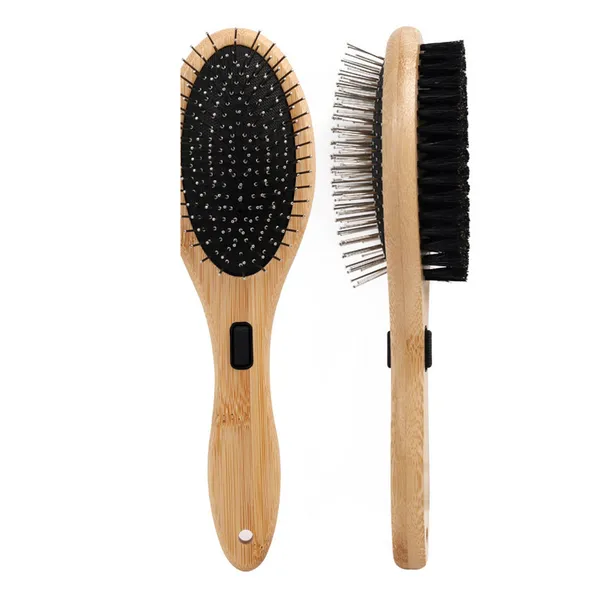 Double-Sided Cushion Massage Brush, dark handle - Petlland private label sourcing