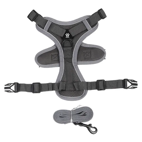Dual-Mesh Cat & Dog Harness, grey - Petlland private label sourcing