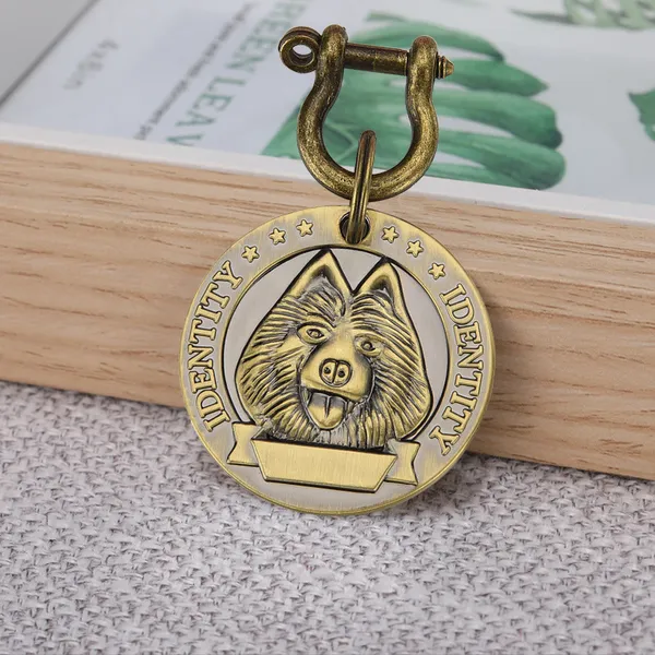Solid brass Embossed Breed-Specific Brass Tag - Petlland private label sourcing