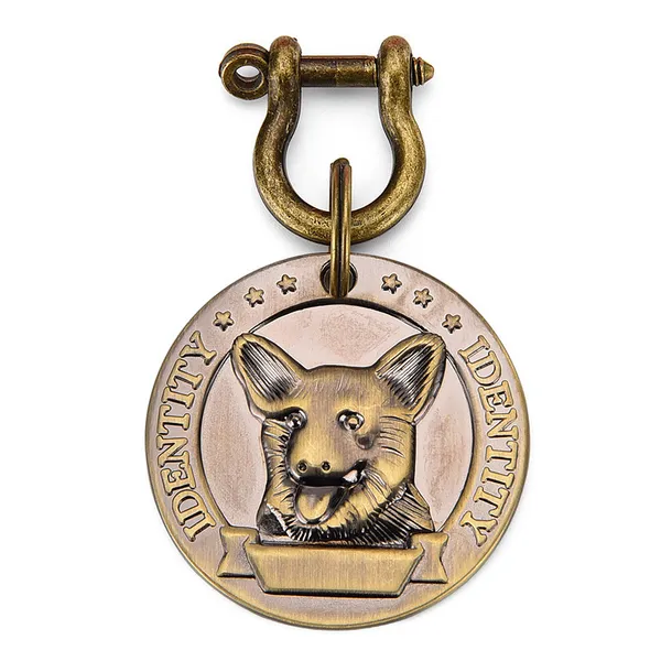 Embossed Breed-Specific Brass Tag, corgi - Petlland private label sourcing