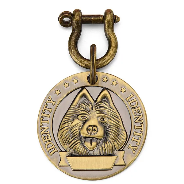 Embossed Breed-Specific Brass Tag, pomeranian - Petlland private label sourcing