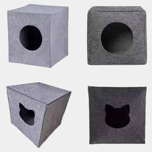 Wool-blend felt Felt Foldable Cat House - Petlland private label sourcing