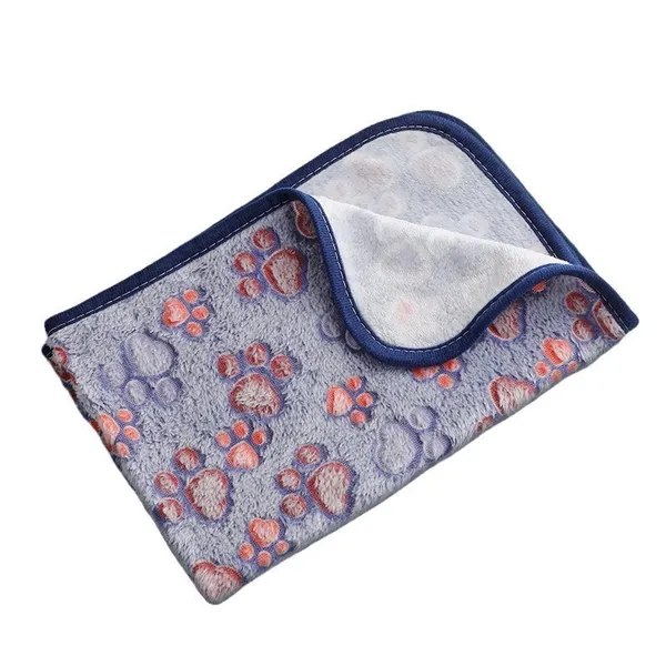 Flannel Paw-Print Pet Blanket, main product view - Petlland private label sourcing