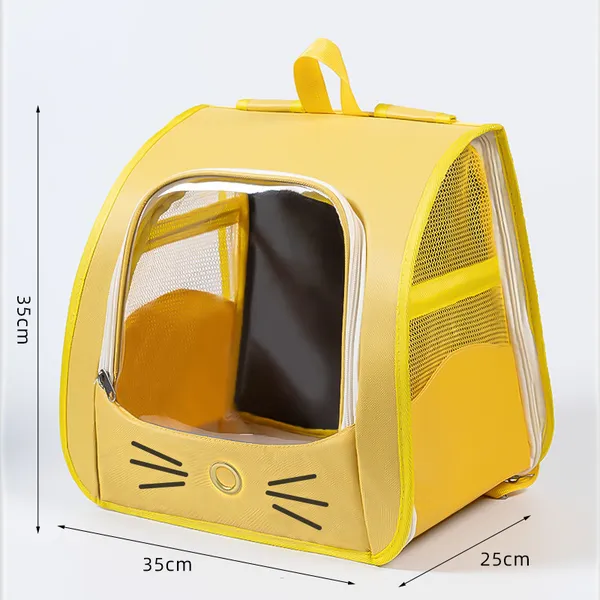 Foldable Crate-Style Carrier Backpack, yellow - Petlland private label sourcing