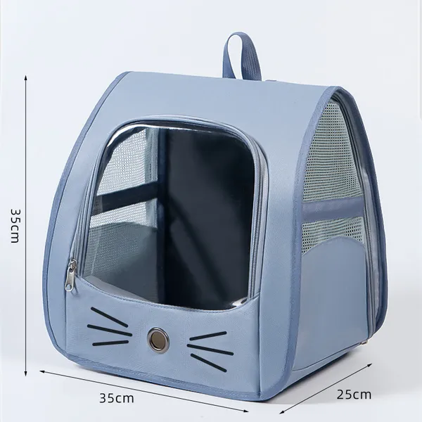 Foldable Crate-Style Carrier Backpack, blue - Petlland private label sourcing