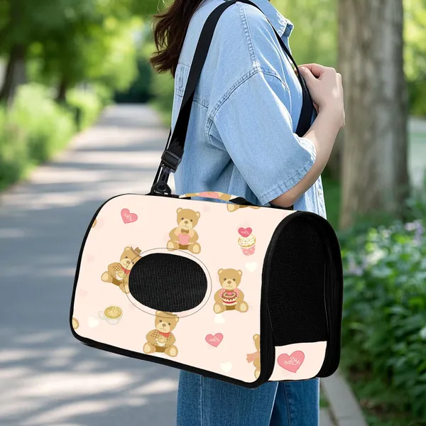 Foldable Crossbody Cat Carrier, print option - Petlland private label sourcing
