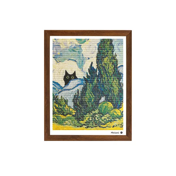 Framed Art Sisal Scratcher, cypress - Petlland private label sourcing