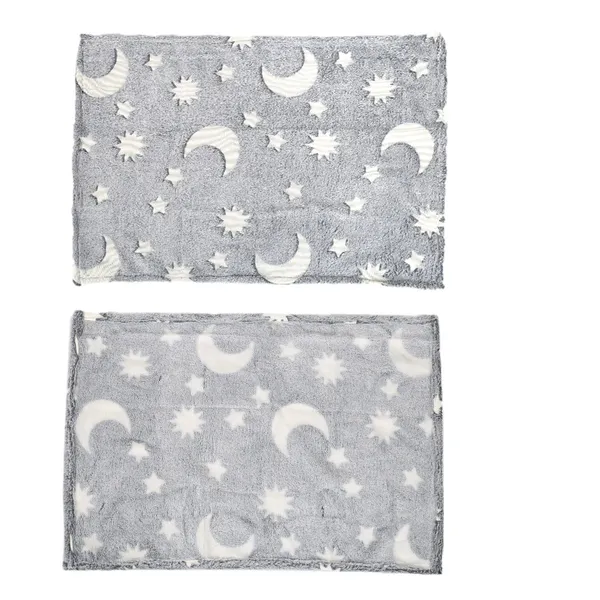 Glow-in-the-Dark Flannel Blanket, front and reverse - Petlland private label sourcing