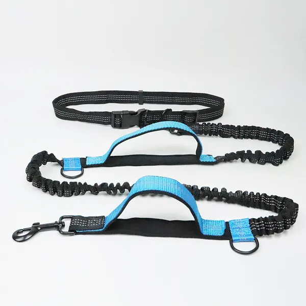 Hands-Free Running Waist Leash, blue set - Petlland private label sourcing