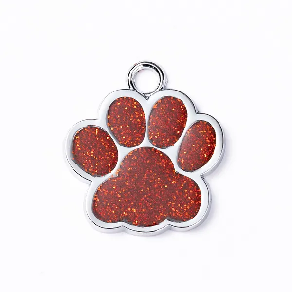 Heart & Paw Zinc Alloy Tag, red - Petlland private label sourcing