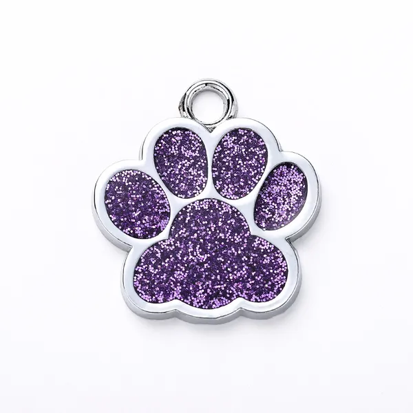 Heart & Paw Zinc Alloy Tag, purple - Petlland private label sourcing