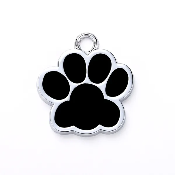 Heart & Paw Zinc Alloy Tag, black - Petlland private label sourcing