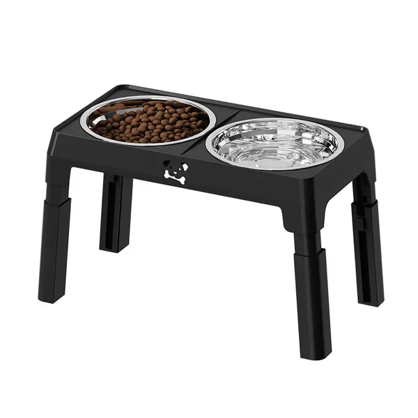 Stainless steel and ABS Height-Adjustable Elevated Double Bowl - Petlland private label sourcing