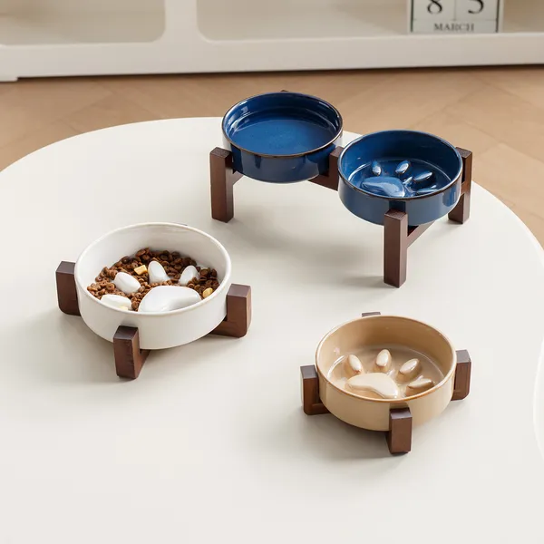 Kiln-glazed ceramic Japanese Kiln-Glaze Ceramic Slow Feeder - Petlland private label sourcing