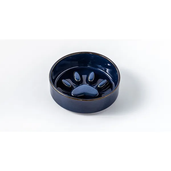 Japanese Kiln-Glaze Ceramic Slow Feeder, navy slow feeder - Petlland private label sourcing
