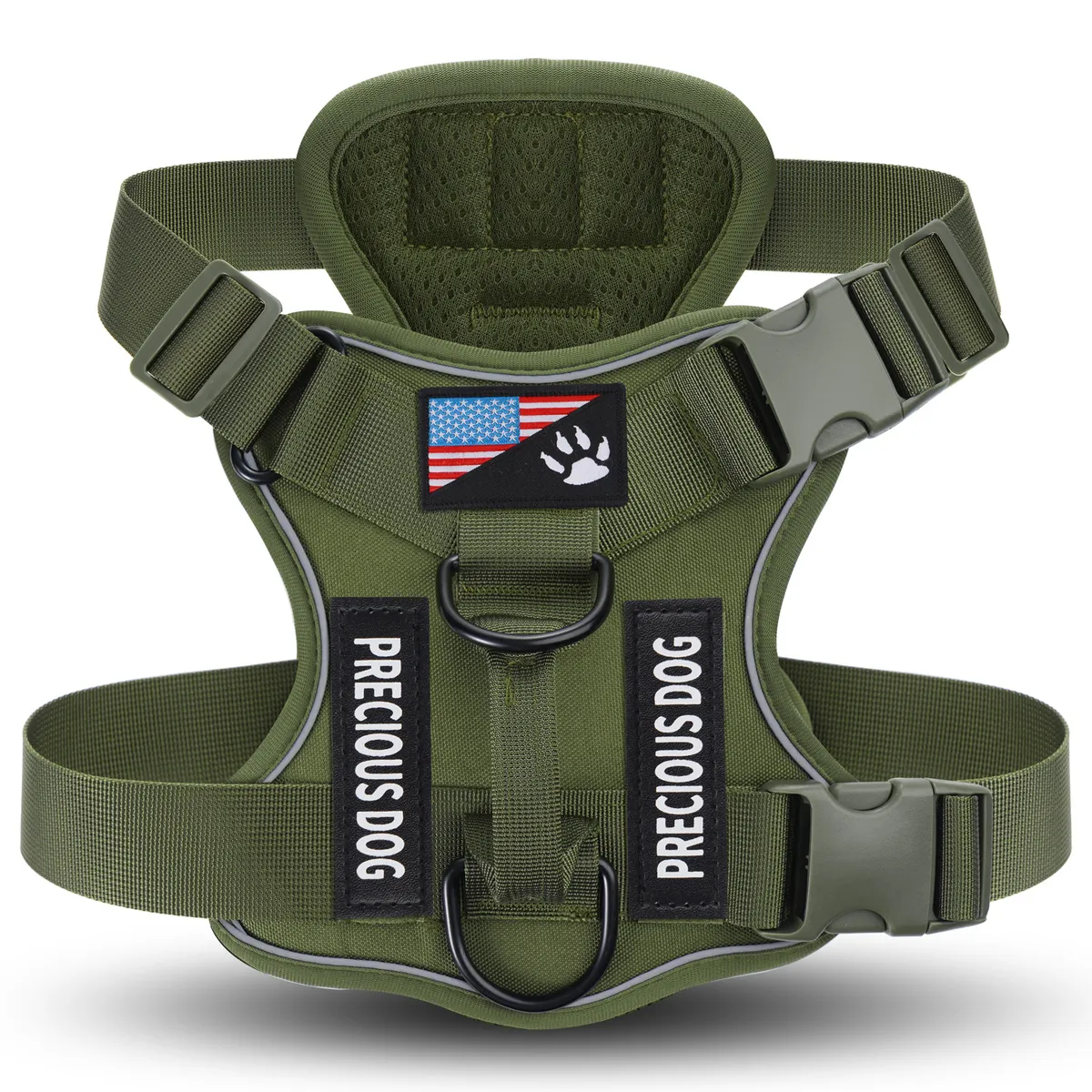 K9 Tactical Molle Harness, with patches - Petlland private label sourcing