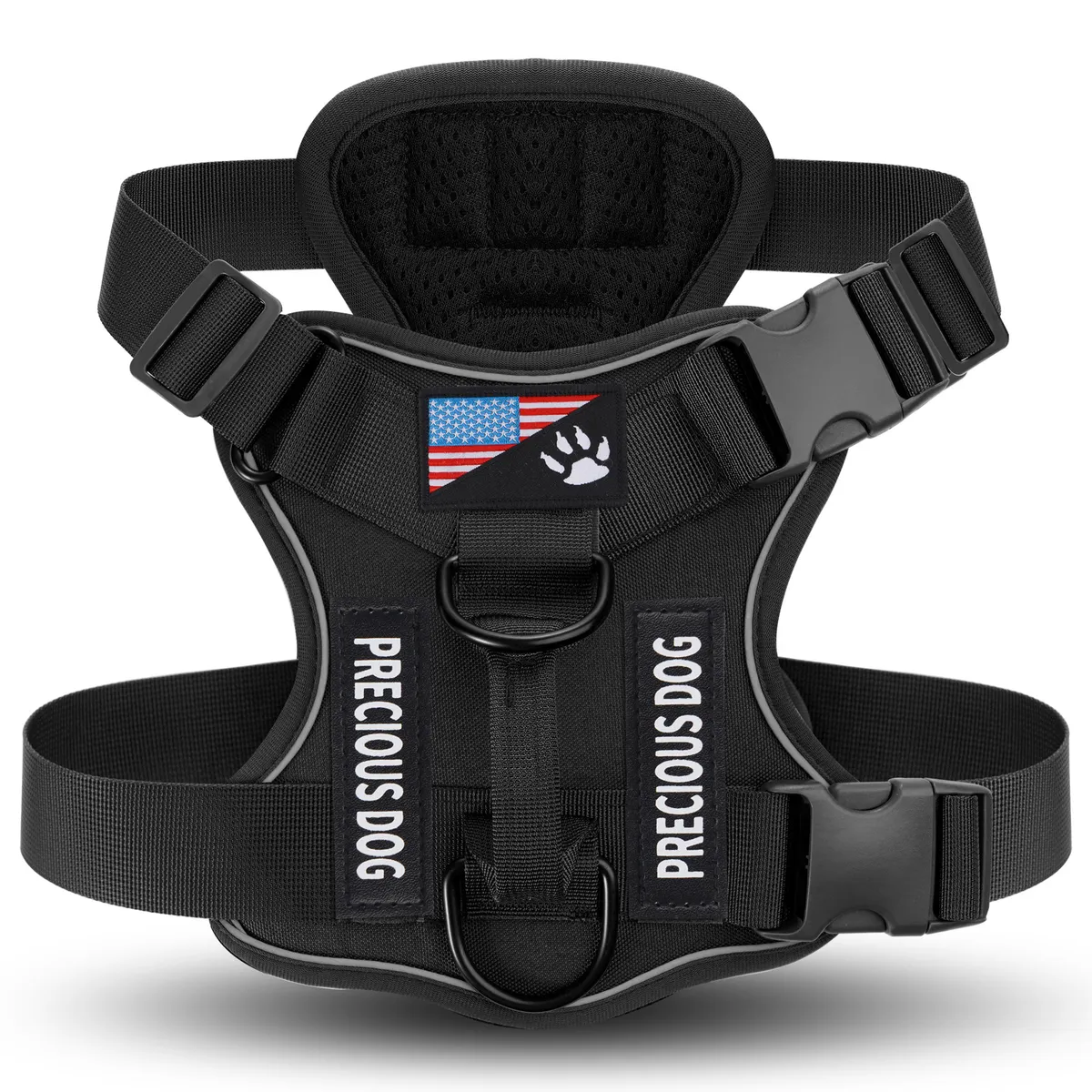 K9 Tactical Molle Harness, front view - Petlland private label sourcing