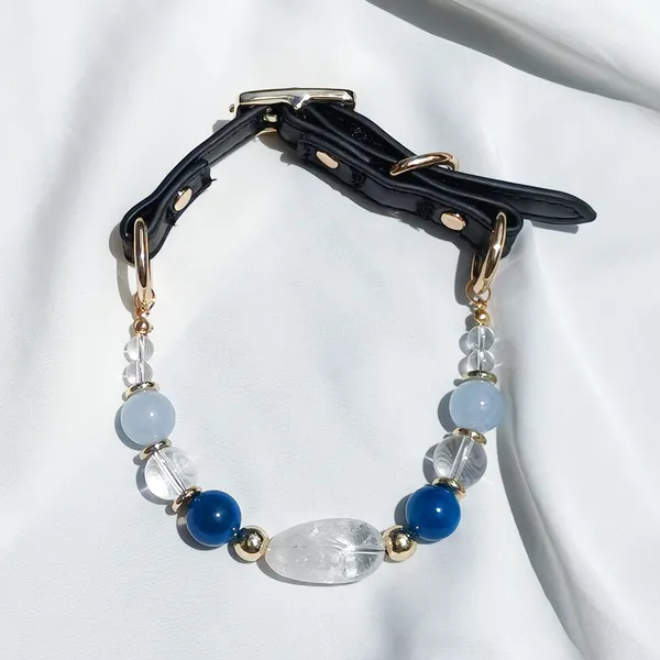 Matching Pet & Owner Crystal Set, dark crystal collar - Petlland private label sourcing