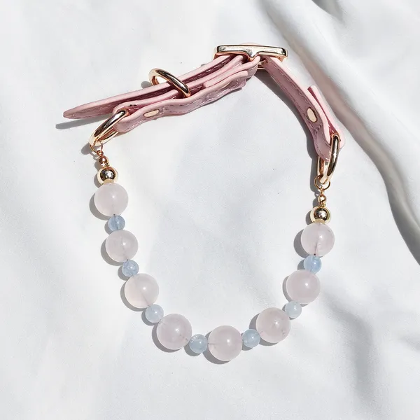 Matching Pet & Owner Crystal Set, pink crystal collar - Petlland private label sourcing