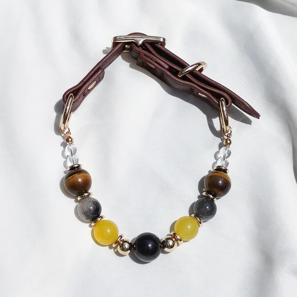 Matching Pet & Owner Crystal Set, tiger eye collar - Petlland private label sourcing