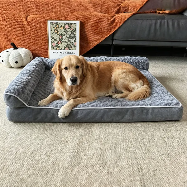 Memory Foam Orthopedic Sofa Bed, in use - Petlland private label sourcing