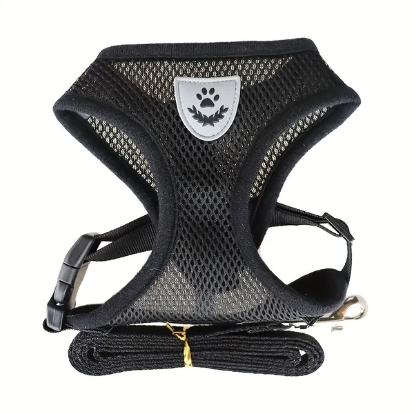 Mesh Vest Reflective Harness, black - Petlland private label sourcing