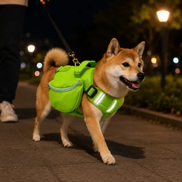 Outdoor Hiking Pet Backpack, worn by a dog - Petlland private label sourcing