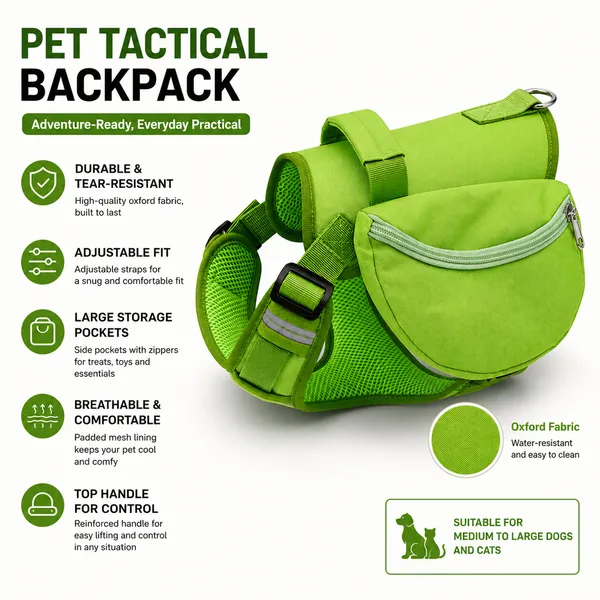 Outdoor Hiking Pet Backpack, tactical features - Petlland private label sourcing