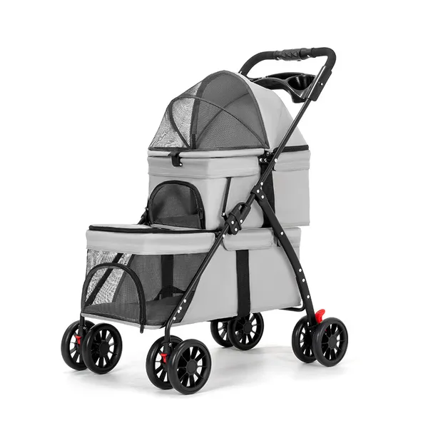 Pet Stroller (Single / Double Deck), advanced grey - Petlland private label sourcing